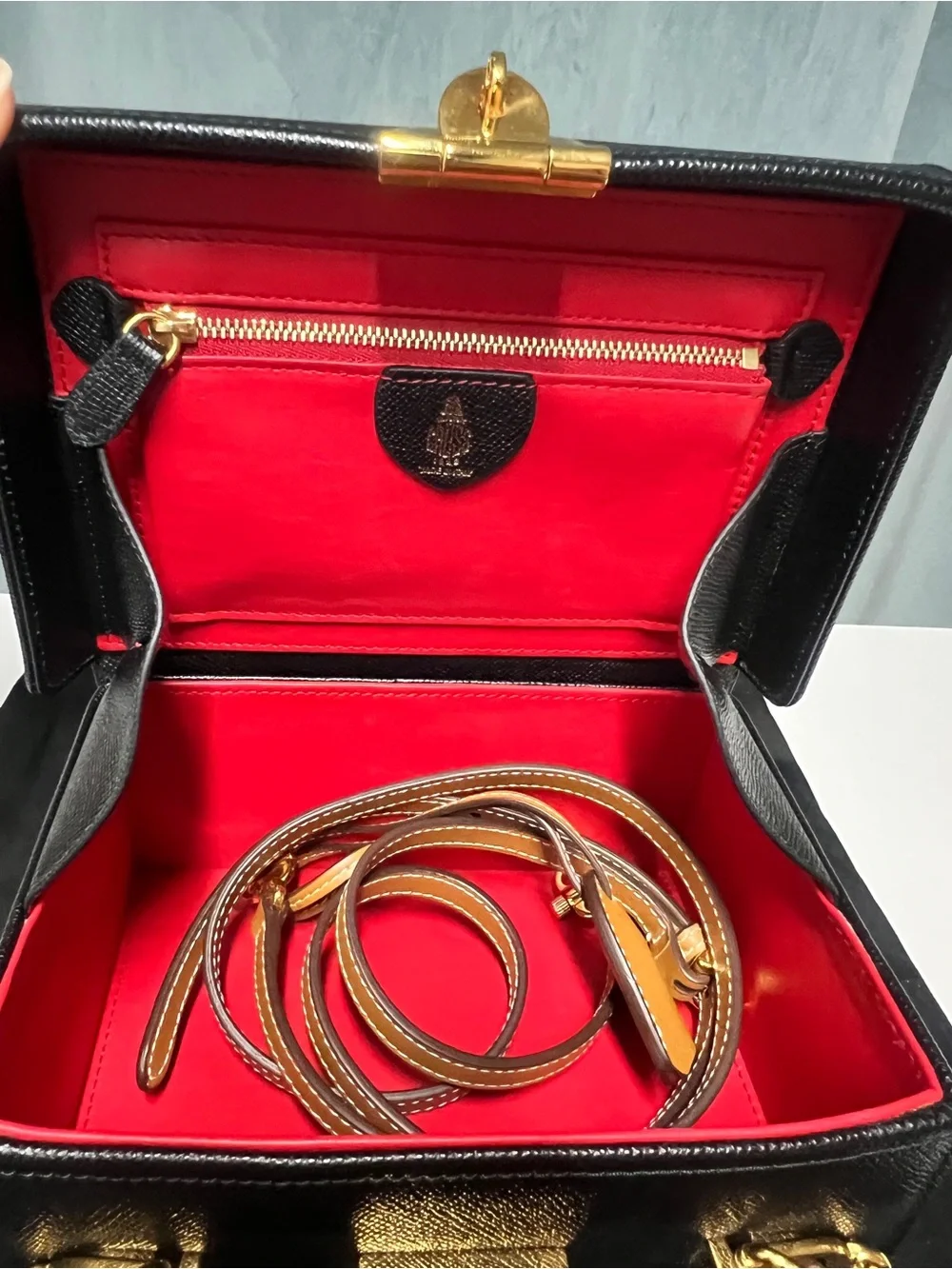 Mark Cross Box Leather Bag Black
